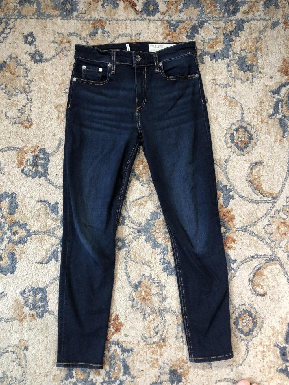 Rag & Bone Jeans Womens 28 Blue Cate Mid Rise Ankle Skinny Dark Wash Denim Slim